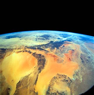 Sahara Desert panorama, Algeria and Libya.